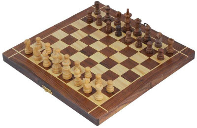 

Craft Art India Wooden Folding Non-Magnetic Chess with Storage Of Pieces Set 10 x 10 inches Board Game