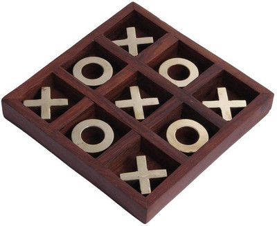

Craft Art India Brown Tic Tac Toe Board Indoor Game Puzzle Wooden Board Game