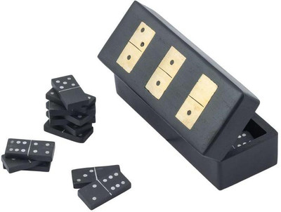 

Craft Art India Handmade Wooden Domino Black Pieces Classic Game Board Game