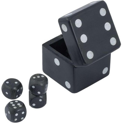 

Craft Art India Handmade Wooden Dice in Dice Game Set - 2.5 inches In Black Colour Board Game