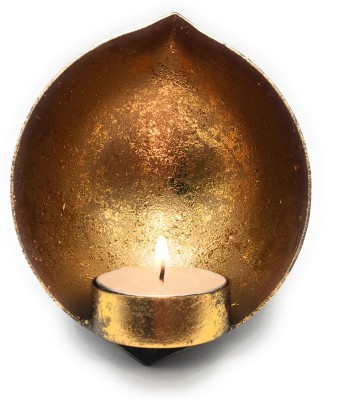 

AuraDecor Wall Hanging With 1 Tealight Capacity Terracotta Tealight Holder(Gold, Pack of 1)