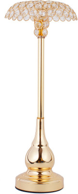 

Jewel Fuel Pillar Candle Stand Showpiece (16 Inch ) Crystal Tealight Holder(Gold, Pack of 1)