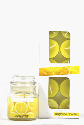 

Gidwani International Highly Fragrance Jar Candle with pack of 10 Scented Tealights (Lemon) Candle(Yellow, Pack of 1)