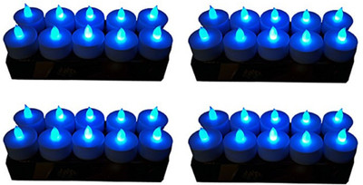 Goyal LED Blue Flickering Tealight (Pack of 40) Candle(Blue, Pack of 40)