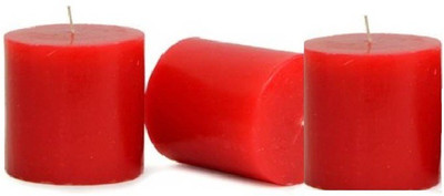 

Decore Craft Home Design Red Pillar Candle Gift Set 3 Candle Candle(Red, Pack of 3)