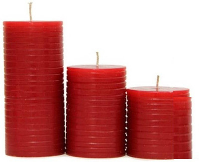 

Decore Craft Stores Sea Pillar Breeze Candles 3 Set Candle Pillar Candle(Red, Pack of 3)