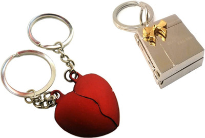

MGP Fashion Metal Red Heart With Photo Frame Gift KeyChain ComboNo.319 Key Chain(Multicolor)