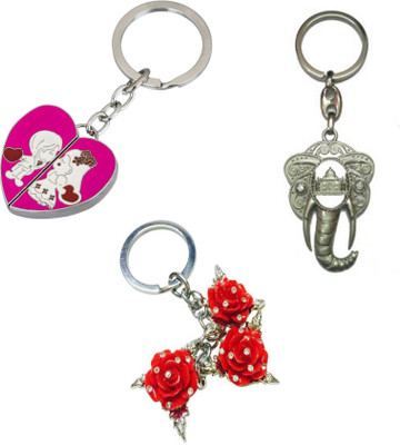 

MGP Fashion Metal Red Heart With Photo Frame Gift KeyChain ComboNo.321 Key Chain(Multicolor)