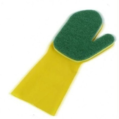 

Skywalk OKS Model No.1002 Rubber Quick Clean with Sponge Scrub Cleaning Multi Function Glove - For Kitchn / Household Items, Office, Car / Bike, Window Cleaning (Multicolor) Wet and Dry Glove(Free Size)
