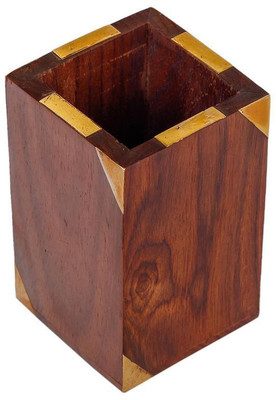 

Craft Art India 1 Compartments Wooden Pen Stand(Brown)