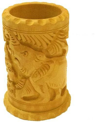 

Craft Art India 1 Compartments Wooden Pen Holder(Yellow)