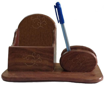 

Craft Art India 1 Compartments Wooden Pen Stand/Mobile Stand(Brown)