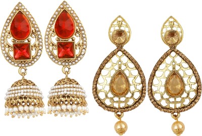 JEWELS GURU Diva Style Cubic Zirconia Alloy Drops & Danglers