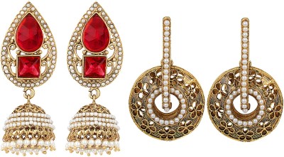 JEWELS GURU Diva Style Cubic Zirconia Alloy Jhumki Earring