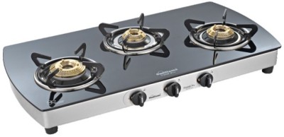SUNFLAME Crystal Plus 3B SS auto Glass Automatic Gas Stove(3 Burners)
