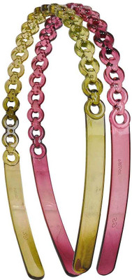 

Maayra Girls's Transparent Pack of 2 Hair Band(Pink)