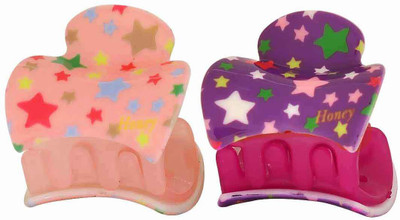 

Maayra Women's Stars shape Pack of 2 Hair Claw(Pink)