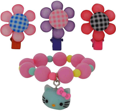 

Maayra Girls's Flower Kitty Pack of 4 Hair Accessory Set(Multicolor)