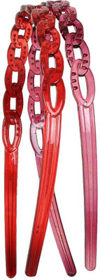 

Maayra Girls's Transparent Pack of 2 Hair Band(Pink)