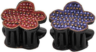 

Maayra Women's Beads and Thread Pack of 2 Hair Claw(Multicolor)