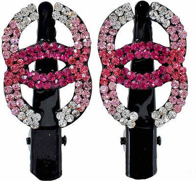 

Maayra Girls's Sparkling Stones Pack of 4 Hair Clip(Pink)