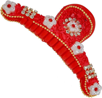

Maayra Women's Beads and Thread Pack of 1 Hair Claw(Red)