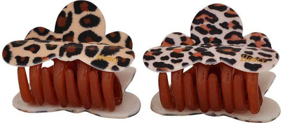 

Maayra Women's Tiger Print Pack of 2 Hair Claw(White)