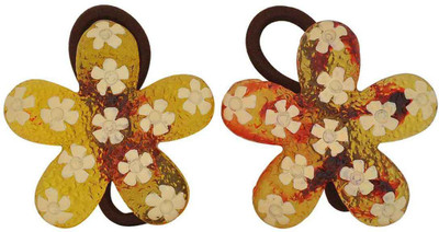 

Maayra Girls's Flower shape Pack of 2 Hair Band(Yellow)