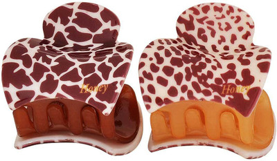 

Maayra Women's Tiger Print Pack of 2 Hair Claw(Brown)