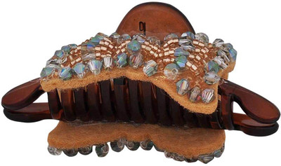 

Maayra Women's Beads and Thread Bow Pack of 1 Hair Claw(Brown)