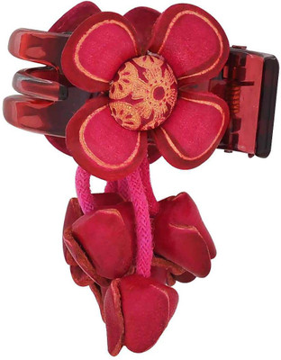 Maayra Women's Hanging Flower Pack of 1 Hair Claw(Pink)