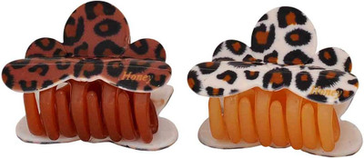 

Maayra Women's Tiger Print Pack of 2 Hair Claw(Brown)