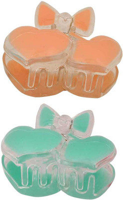 

Maayra Women's Hearts shape Pack of 2 Hair Claw(Orange)
