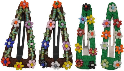 

Maayra Girls's Designer Pack of 4 Tic Tac Clip(Multicolor)