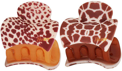 

Maayra Women's Tiger Print Pack of 2 Hair Claw(Brown)
