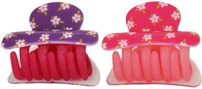 

Maayra Women's Designer Pack of 2 Hair Claw(Pink)