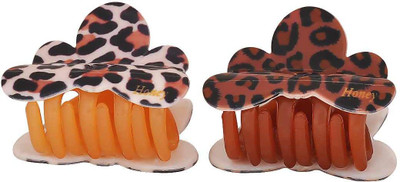 

Maayra Women's Tiger Print Pack of 2 Hair Claw(Brown)