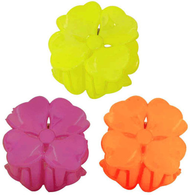 

Maayra Women's Flower shape Pack of 3 Hair Claw(Orange)