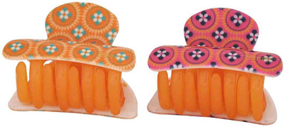

Maayra Women's Designer Pack of 2 Hair Claw(Orange)