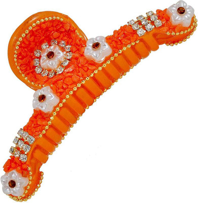 

Maayra Women's Beads and Thread Pack of 1 Hair Claw(Orange)
