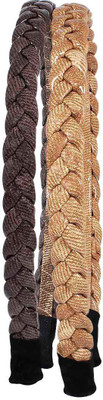 

Maayra Girls's Interwoven Pack of 2 Hair Band(Brown)