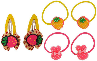 

Maayra Girls's Fruit Lemon Kitty Pack of 6 Rubber Band(Yellow)