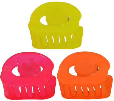 

Maayra Women's Plain Pack of 3 Hair Claw(Orange)