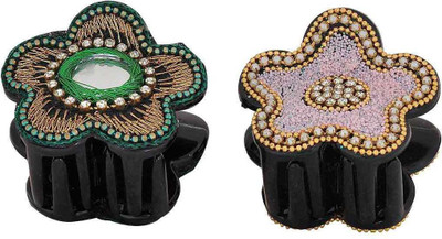 

Maayra Women's Designer Pack of 2 Hair Claw(Multicolor)