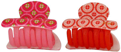 

Maayra Women's Designer Pack of 2 Hair Claw(Pink)
