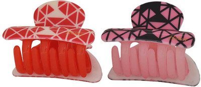 

Maayra Women's Designer Pack of 2 Hair Claw(Pink)
