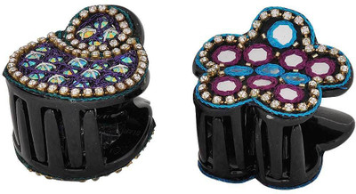 

Maayra Women's Designer Pack of 2 Hair Claw(Purple)