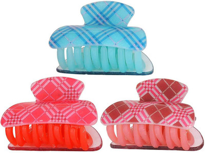 

Maayra Women's Paisley design Pack of 3 Hair Claw(Blue)