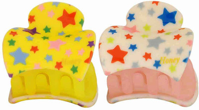

Maayra Women's Stars shape Pack of 2 Hair Claw(Yellow)