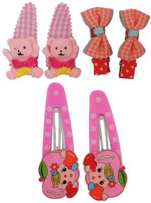 

Maayra Girls's Teddy Bow Pack of 6 Tic Tac Clip(Multicolor)